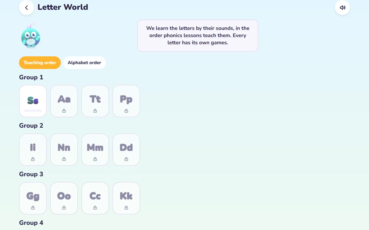 Wandermio English letter and phonics activities
