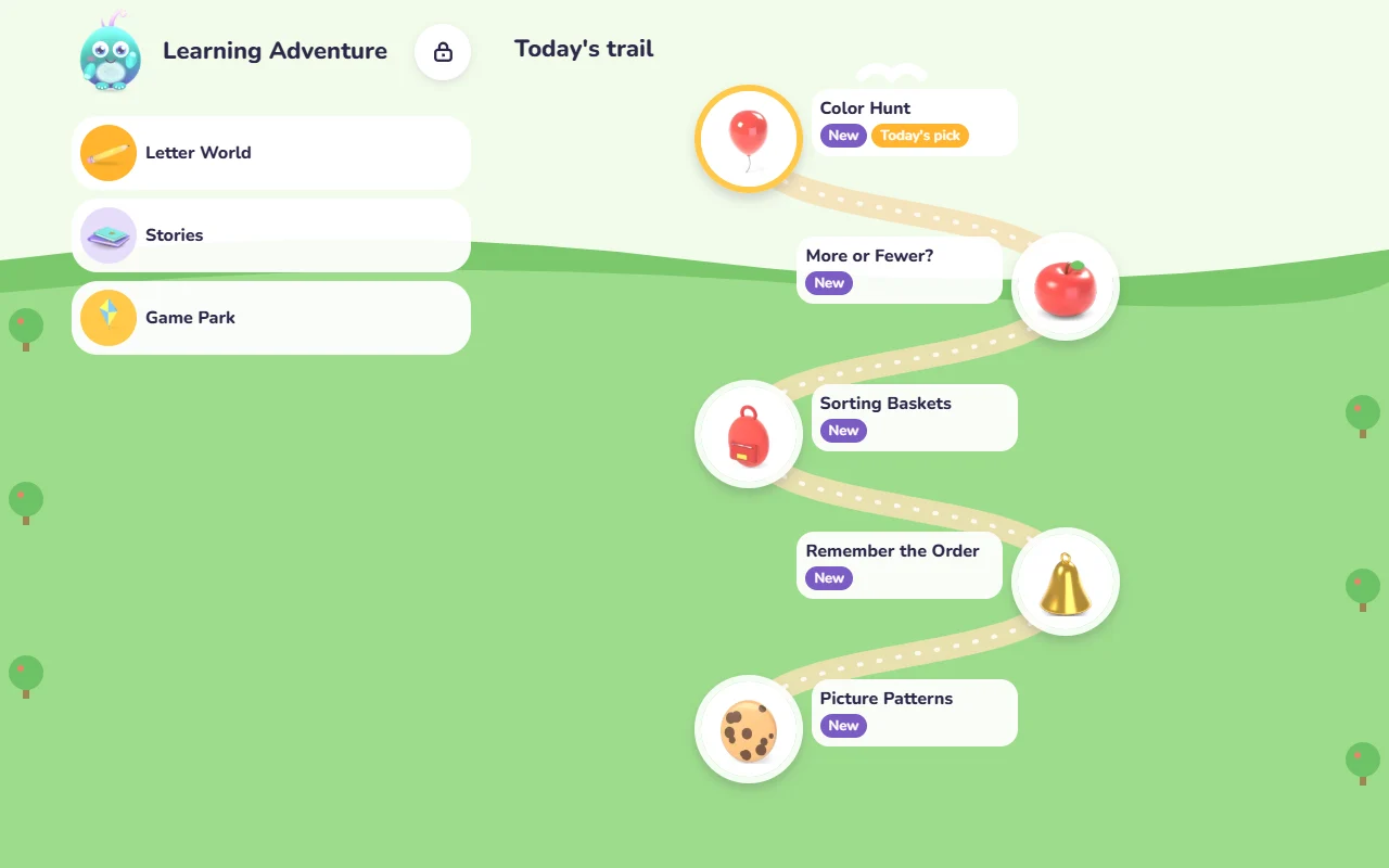 Wandermio learning world with the Buddy mascot